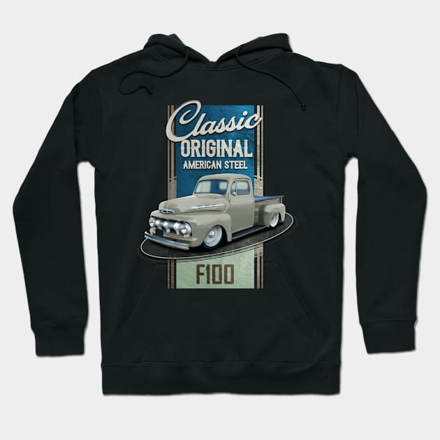 F100 Pickup Truck Hoodie by hardtbonez